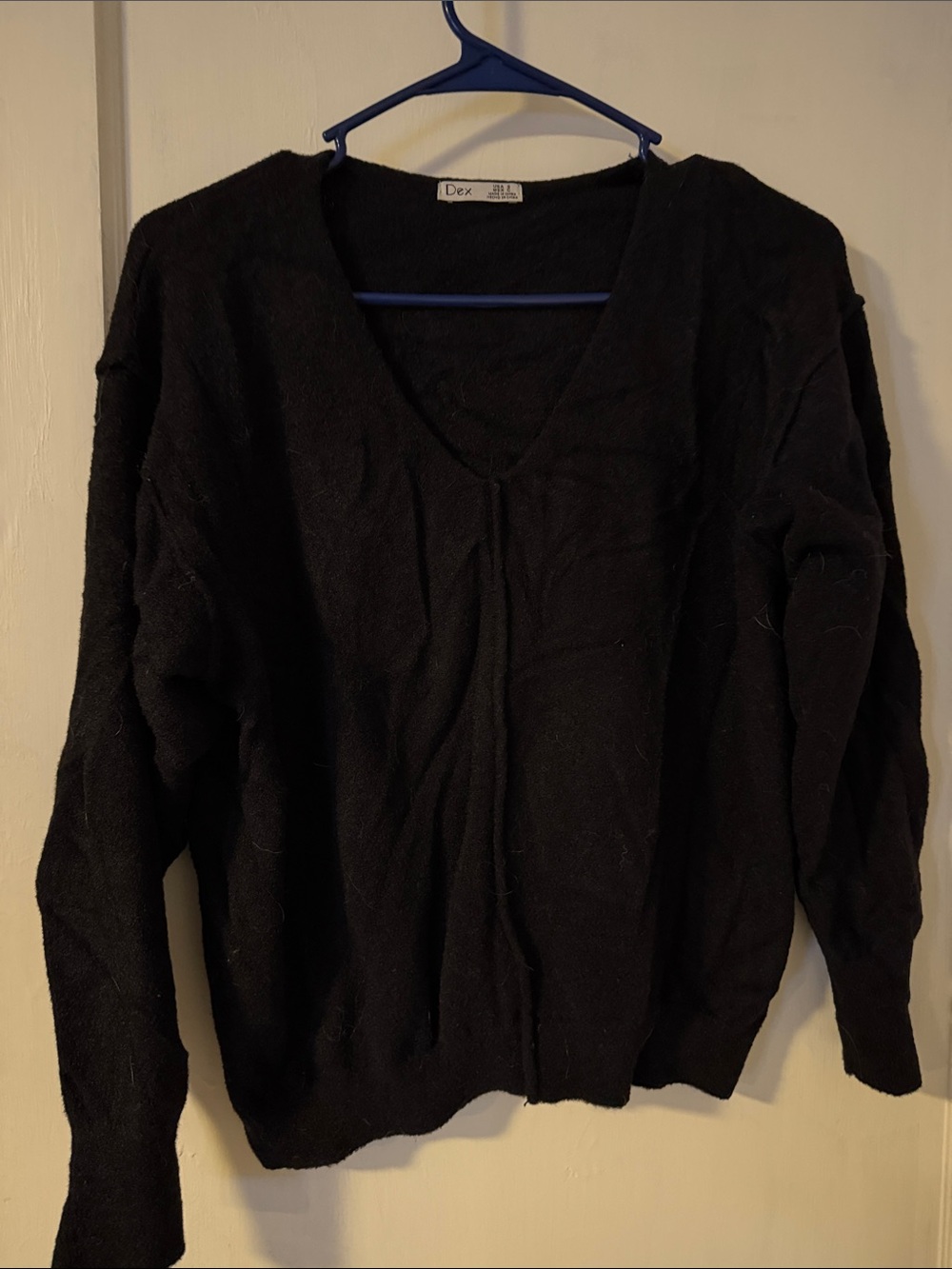 Dex Men's Black V-Neck Lightweight Sweater